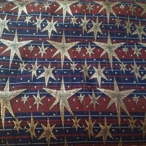 3 Continuous Yards New gold star fabric material for sewing crafts